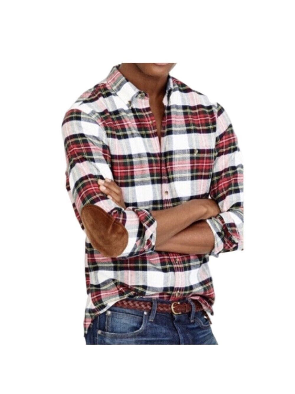 J.Crew Flannel Shirt with Elbow Patches Size Small